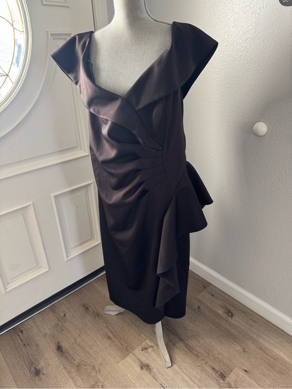 Xscape black  Draped Midi Dress